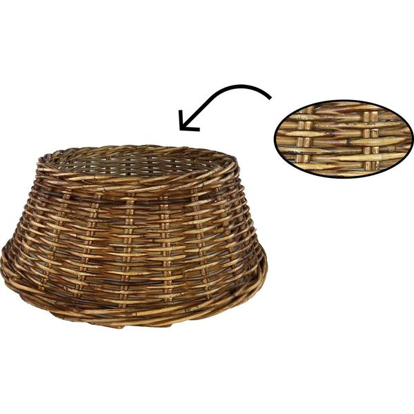 Cesto Per Albero Di Natale In Rattan - ø 65 X 26 Cm - Copri Albero Di Natale - Base Per Albero Di Natale - Albero Di Natale - Decorazione Natalizia - Base Per Cesto - Natale-image
