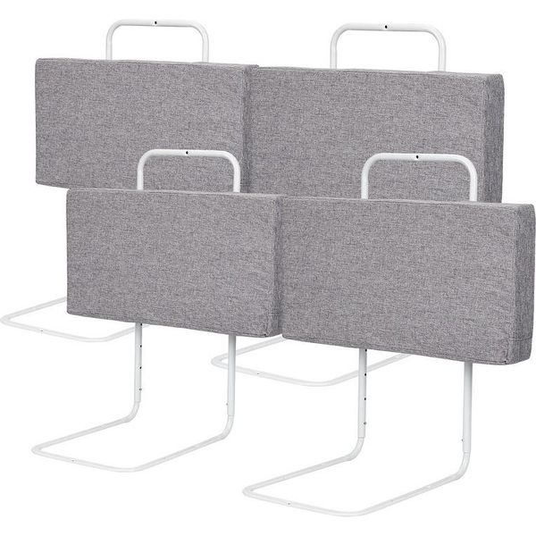 Tolletour Sponda Letto Protezione Anticaduta Per Bambini 200 Cm Sponda Per Bambini Regolabile In Altezza Per Letto Protezione Laterale Regolabile A 5 Fori 4 Pezzi Grigio-image