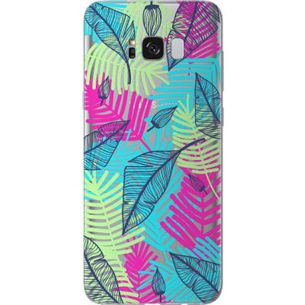 Bigben Connected, Cover Per Samsung Galaxy S8 Semirigida Con Fogliame Tropicale, Trasparente-image