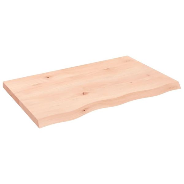 Piano Del Tavolo 80X50X(2-4) Cm In Rovere Massiccio Non Trattato-image