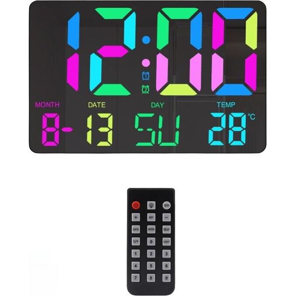 Inf Orologio Digitale Con Display Led Rgb Nero-image