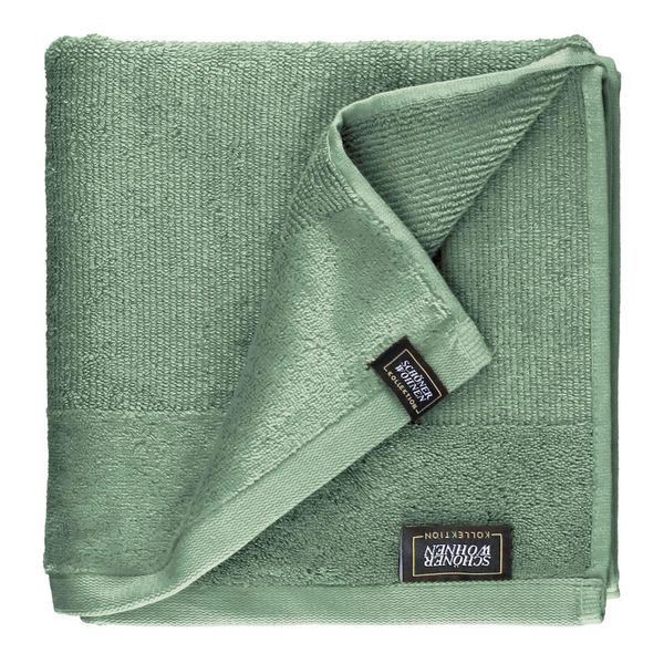 Asciugamano Della Collezione SchÖNer Wohnen Sense Verde 50 X 100 Cm-image
