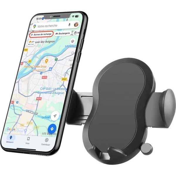 Bigben Connected, Supporto Da Auto Per Smartphone, Regolabile Sulla Ventilazione 100% Riciclato, Nero-image