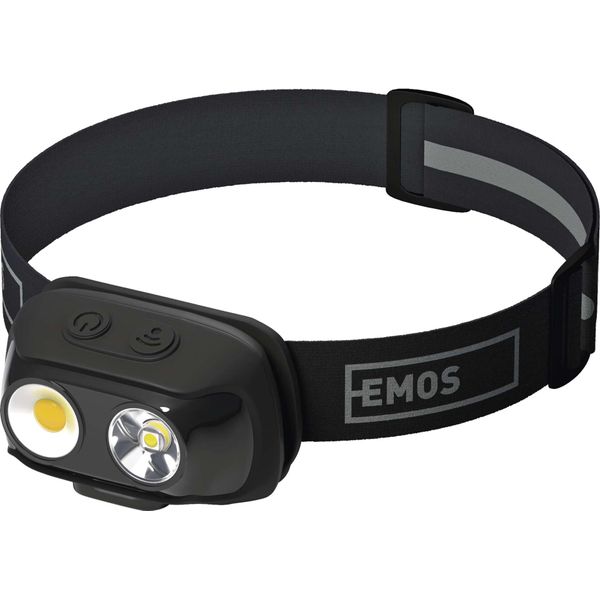 Emos Cob Led Lampada Frontale Ricaricabile P3542, 500Lm, 130M, Li-Pol 1200 Mah, P3542-image