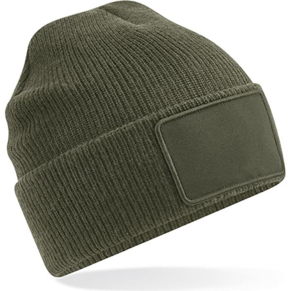 Beechfield B540 | Removable Patch Thinsulate Beanie - Patch Rimovibile - Colore: Verde Militare - Taglia: Unica-image