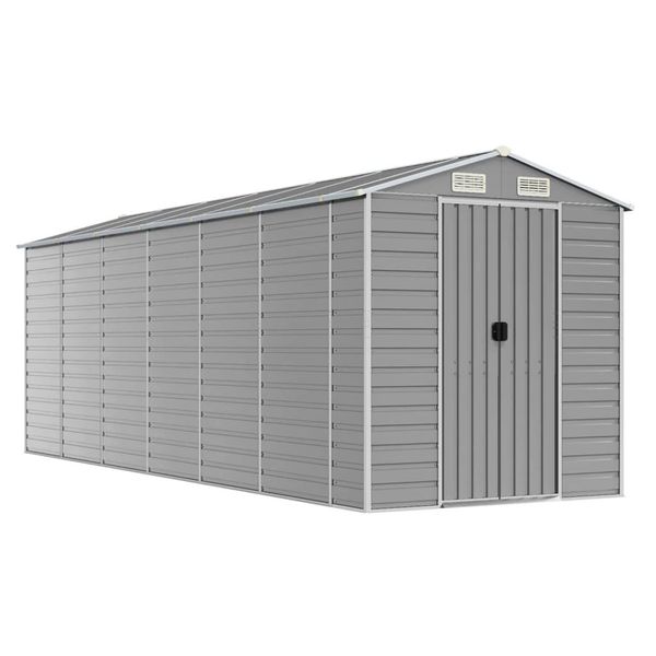 Vidaxl Casetta Da Giardino Grigio Chiaro 191X555X198 Cm Acciaio Zincato-image