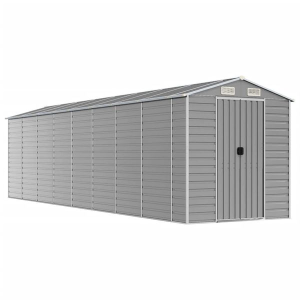 Vidaxl Casetta Da Giardino Grigio Chiaro 191X725X198 Cm Acciaio Zincato-image