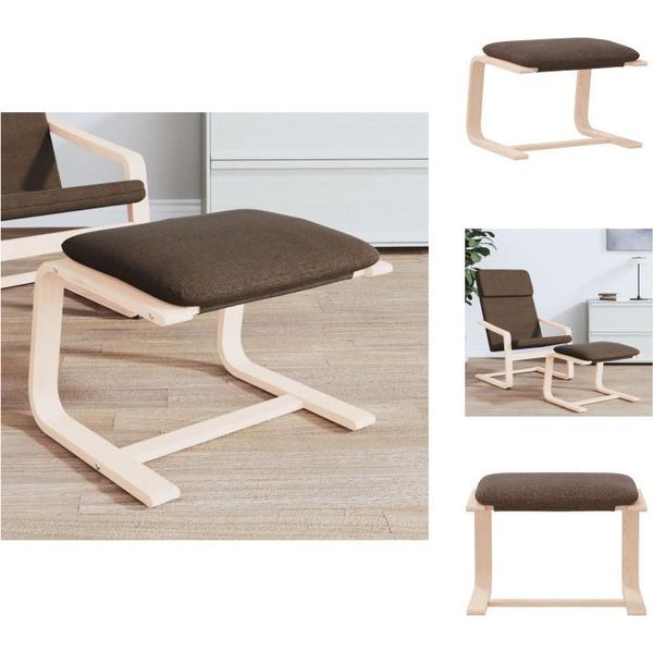 Vidaxl Sgabello Marrone Scuro 51X41X40 Cm In Tessuto - Sgabello Imbottito-image