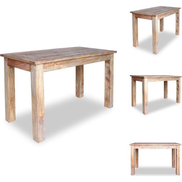 Vidaxl Tavolo Da Pranzo In Legno Massello Riciclato 120 X 60 X 77 Cm - Tavoli Da Pranzo-image