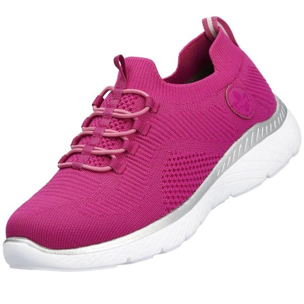 Rieker Donna Sneaker Calzino Slip-On Scarpa Elasticizzata Memosoft M5074, Dimensione:37 Eu, Colore:Rosa-image