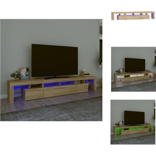 Mobile Tv Vidaxl Con Luci Led Rovere Sonoma 230X36,5X40 Cm - Mobili Tv-image