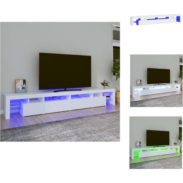 Mobile Tv Vidaxl Con Luci Led Bianco 260X36,5X40 Cm - Mobili Tv-image