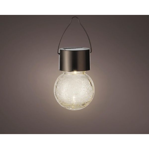 Luce Solare Da Giardino Led Globo Lampadina Vetro 6X9Cm 1 Pezzo Bianco Caldo-image