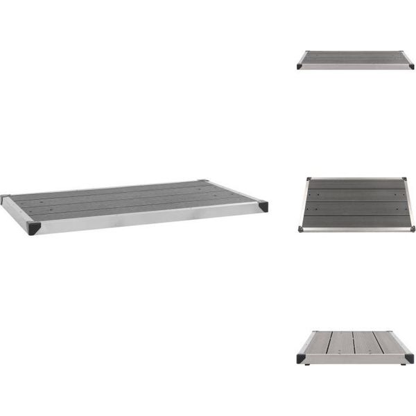 Vidaxl Piatto Doccia Da Giardino In Acciaio Inox Wpc 110 X 62 Cm Grigio - Piatti Doccia-image