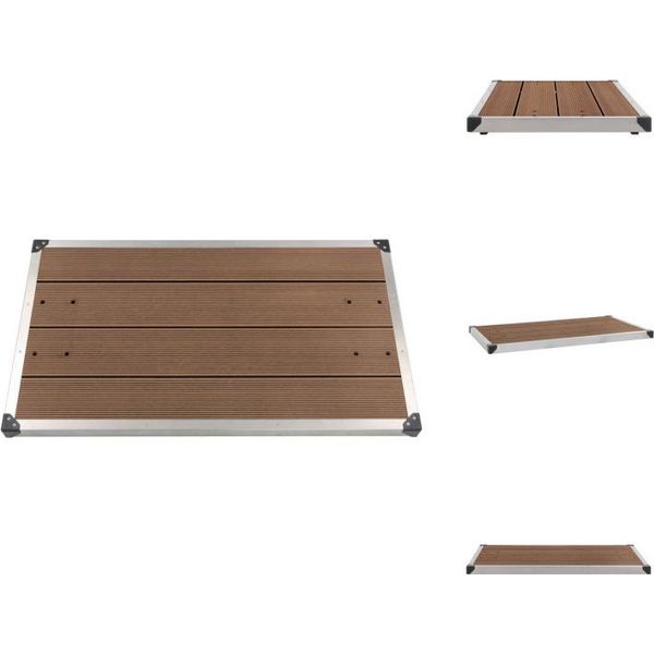 Vidaxl Piatto Doccia Da Giardino In Acciaio Inox Wpc 110 X 62 Cm Marrone - Piatti Doccia-image