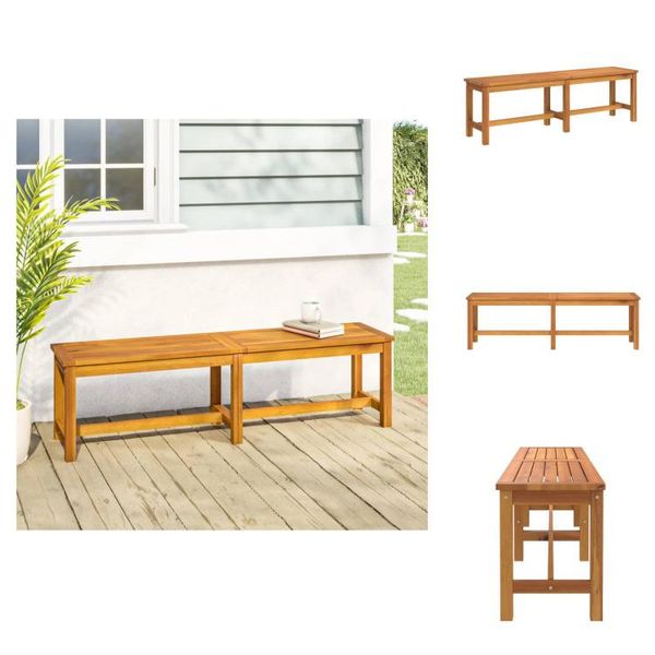 Vidaxl Panca Da Giardino 150X35X45 Cm In Legno Massiccio Di Acacia - Panche Da Giardino-image