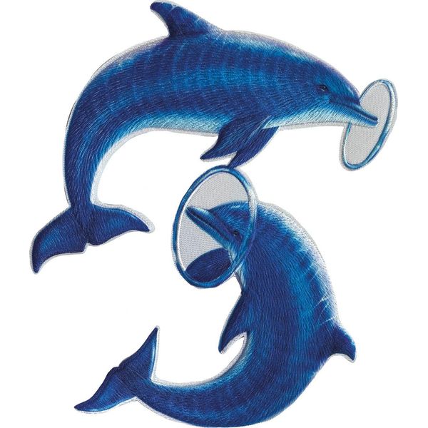 Roth 658101 Roth Immagine Da Stirare Per Zaino Scuola In Tessuto Fai Da Te, Delfini-image