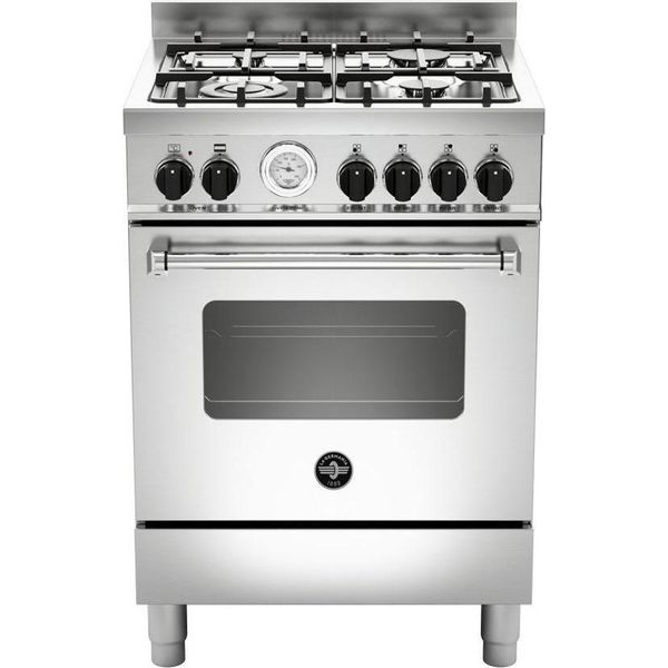Bertazzoni La Germania Americana AMN664EXT Cucina Cucina Freestanding Piano Cottura Elettrico A Gas Acciaio Inox A-image