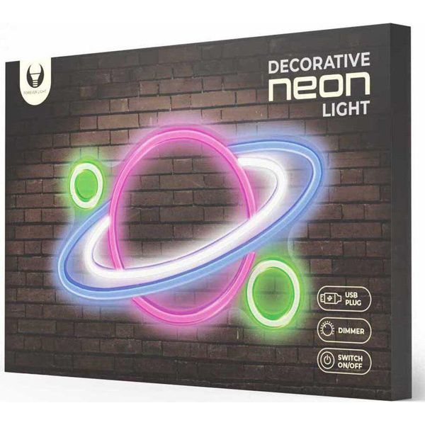 Forever Light Neon Plexi Led Planet Luci Notturne Multicolore FPNE05X-image