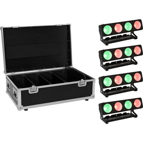 Eurolite Set 4X Led PMB-4 Cob Qcl 30W Striscia + Custodia (20000996)-image