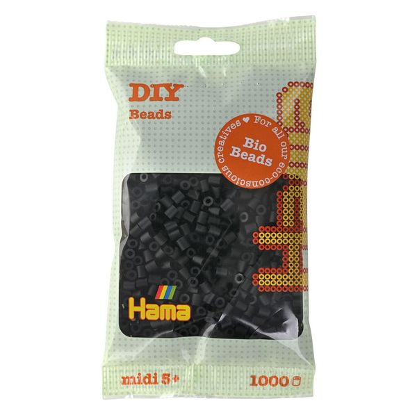 Hama Iron-On Beads 190-18 Hama Iron-On Beads Organic Midi, Nero, In Bustina-image
