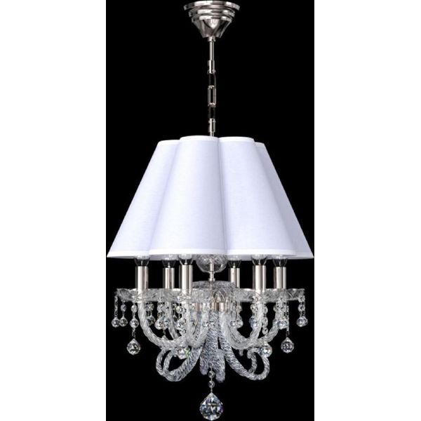 Casa Padrino Lampada A Sospensione In Cristallo Barocco Argento / Bianco Ø 45 X H. 66 Cm - Magnifica Lampada A Sospensione Con Vetro Di Cristallo Di Boemia - Lampade A Sospensione In Stile Barocco - Nobile & Magnifico-image