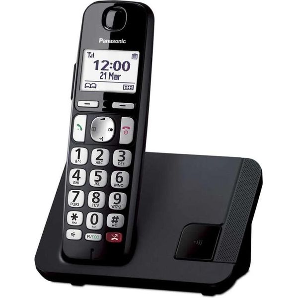 Panasonic KX-TGE250, Telefono Dect, Cordless, Vivavoce, 1000 Pol., Id Chiamante, Nero-image