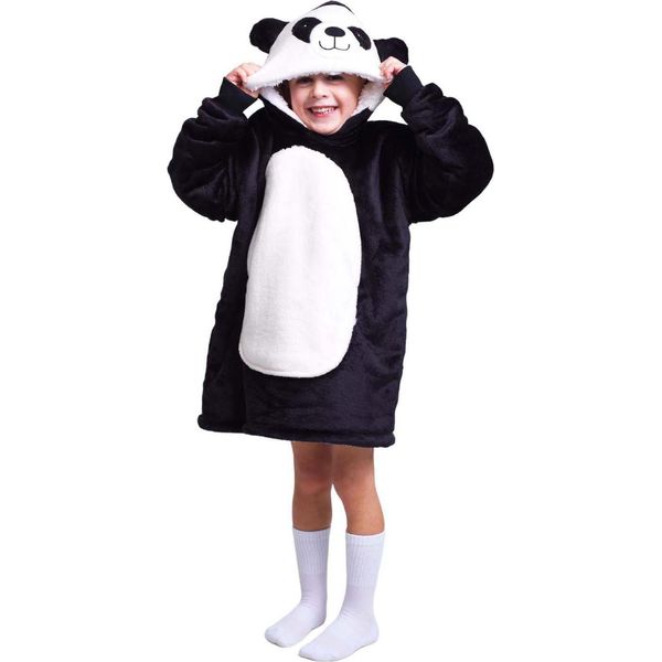 Noxxiez Accogliente Coperta Con Cappuccio Per Bambini - Perfetta Per Bambini Dai 3 Ai 6 Anni Panda-image