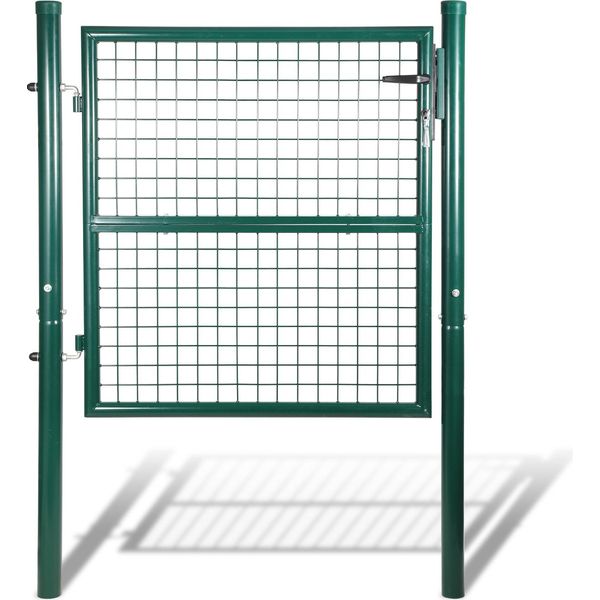 Tolletour Cancello Giardino Porta Recinzione Porta Recinzione Cancello Giardino Cancello Recinzione Giardino Porta Cortile Acciaio Zincato Giardino 100X100Cm Verde-image