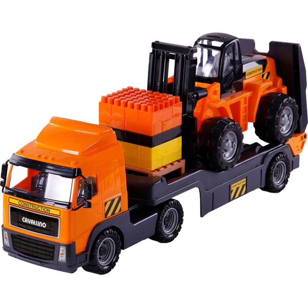 Camion Giocattolo Cavallino Con Rimorchio E Carrello Elevatore In Scala 1:16-image