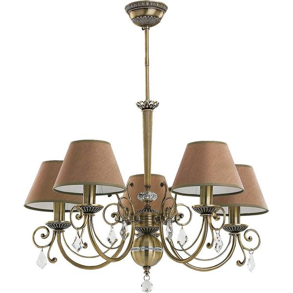 Casa Padrino Lampadario In Cristallo Barocco Ottone Con Patina / Marrone Ø 66 Cm-image