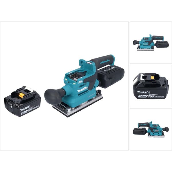 Makita Dbo 382 T1 Levigatrice Orbitale A Batteria 18 V 93 X 185 Mm Brushless + 1X Batteria Ricaricabile 5,0 Ah - Senza Caricabatterie-image