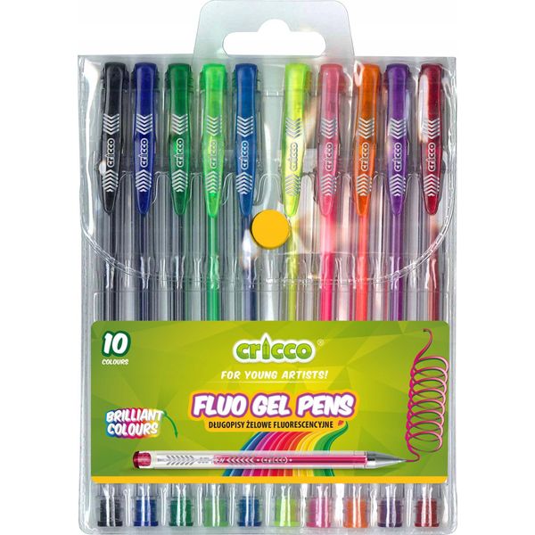 Penne Gel Fluorescenti 10 Colori Cricco-image
