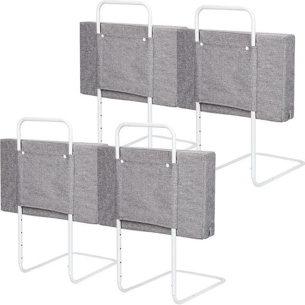 Parapetto Per Letto Protezione Anticaduta Per Bambini 200 Cm Parapetto Per Letto Per Bambini Regolabile In Altezza Protezione Laterale Regolabile A 5 Fori 4 Pezzi Grigio-image