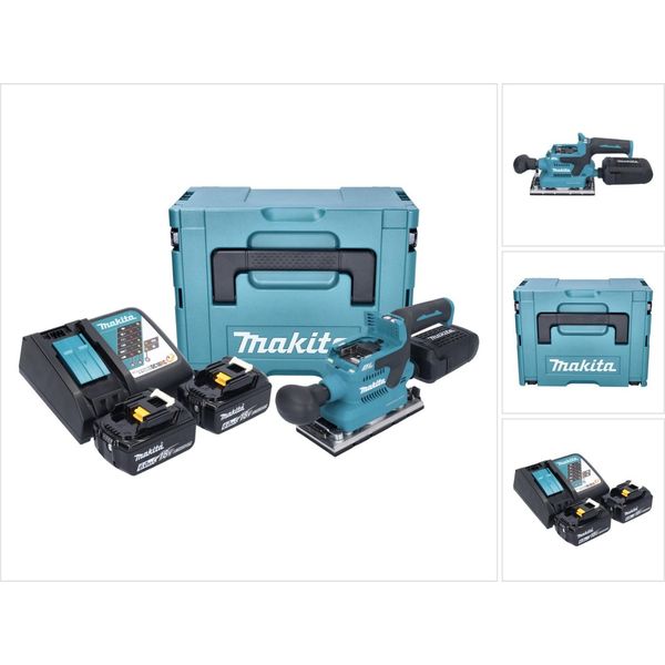 Makita Dbo 382 Rgj Levigatrice Orbitale A Batteria 18 V 93 X 185 Mm Brushless + 2X Batteria Ricaricabile 6,0 Ah + Caricabatterie + Makpac-image