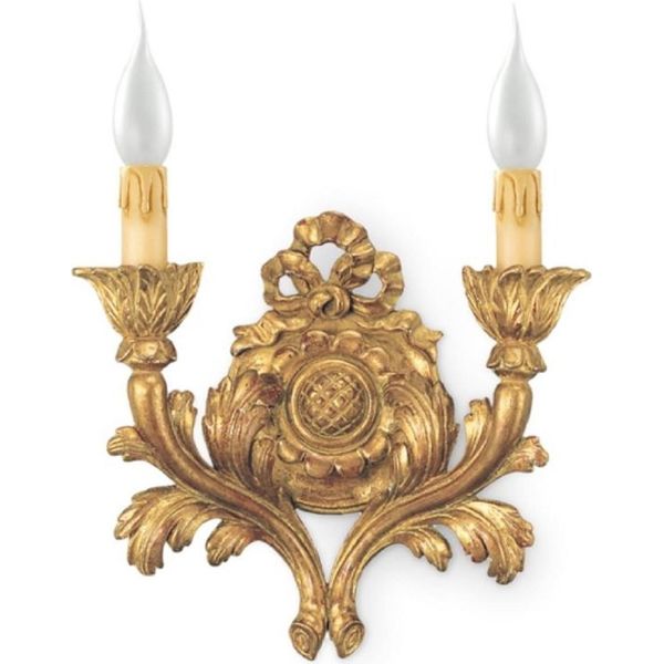 Casa Padrino Lampada Da Parete Barocca In Oro Antico 31 X 14 X H. 30 Cm - Splendida Lampada Da Parete In Stile Barocco - Luci Barocche - Qualità Lussuosa - Italy-image