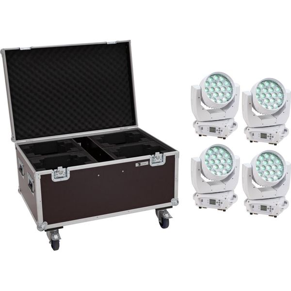 Eurolite Set 4X Led TMH-X4 Moving-Head Wash Zoom Ws + Custodia Con Ruote (20000954)-image