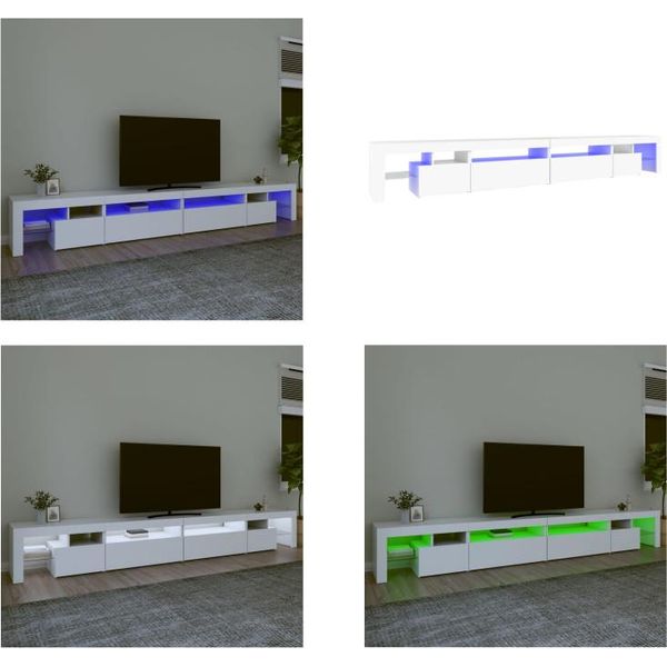 Vidaxl Mobile Tv Con Luci Led Bianco 290X36,5X40 Cm - Mobile Tv - Mobile Tv - Supporto Tv - Mobile Multimediale-image