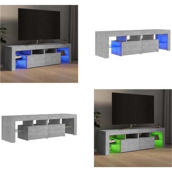 Vidaxl Mobile Tv Con Illuminazione Led Grigio Cemento 140X36,5X40 Cm - Mobile Tv - Mobili Tv - Mobili Tv - Porta Tv-image