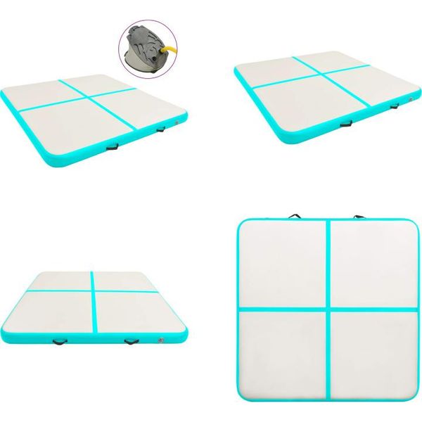 Vidaxl Tappetino Da Ginnastica Gonfiabile Con Pompa 200X200X10 Cm Pvc Verde - Tappetino Da Ginnastica - Tappetino Da Ginnastica - Tappetino Da Ginnastica Yoga - Tappetini Da Ginnastica Yoga-image