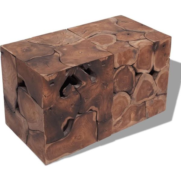 Vidaxl Sgabello/Tavolino Da Caffè In Teak Massiccio - Sgabello - Sedia - Sedie - Tavolino-image