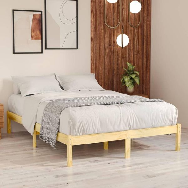 Vidaxl Letto In Legno Di Pino Massiccio 140X190 Cm - Struttura Letto - Struttura Letto - Letto - Letti-image