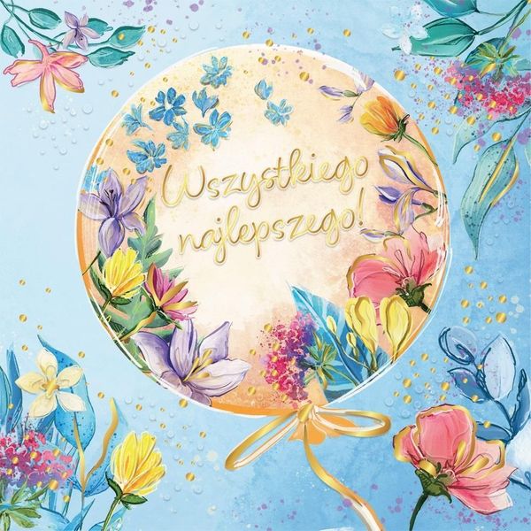 Henry Biglietto Di Compleanno: Palloncino Con Fiori - Biglietto Di Auguri Elegante-image