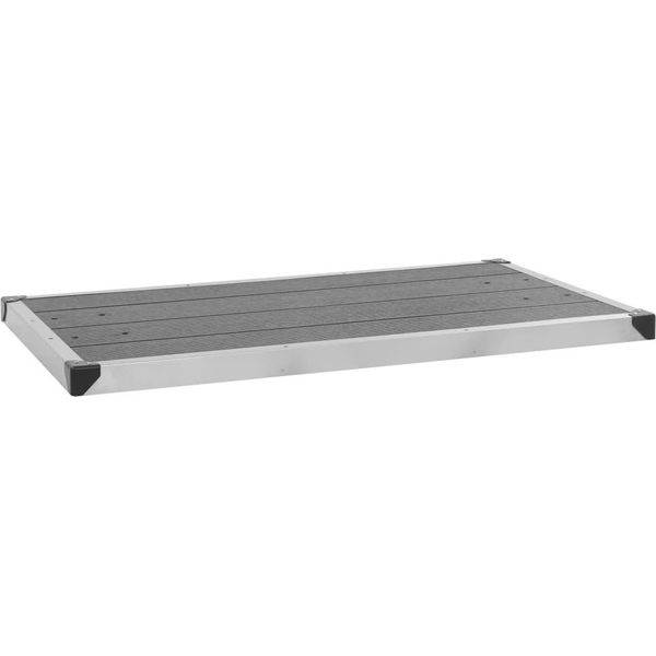 The Living Store Piatto Doccia Da Giardino Wpc In Acciaio Inox 110 X 62 Cm Grigio-image