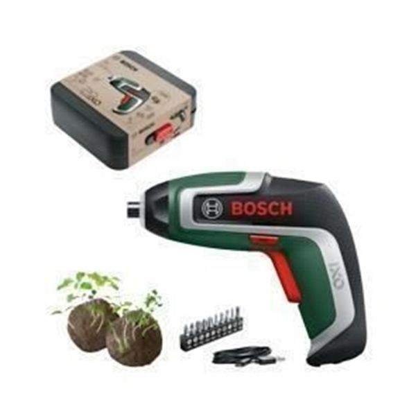 Avvitatore A Batteria Bosch Ixo 7 -Anniversary Edition 06039E0009, 235 Giri/Min, 3,6 V, 2 Ah, Diametro Vite 5 Mm, 3/5,5 Nm, 10 Punte, Portapunte Magnetico, Scatola Di Custodia, Cavo Micro-Usb-image