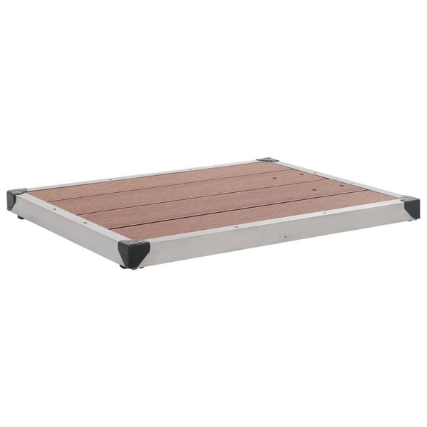 The Living Store Piatto Doccia Da Giardino Wpc In Acciaio Inox 80 X 62 Cm Marrone-image