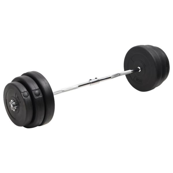 The Living Store Barra Per Curl Con Pesi Da 90 Kg-image