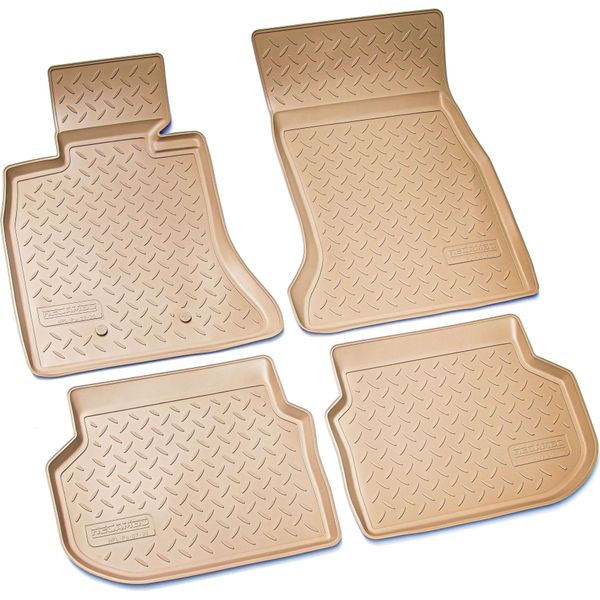 Tappetini In Gomma Per Bmw Serie 5 F10 F11 Berlina Touring | 2010-2013 | Beige Con Bordo-image
