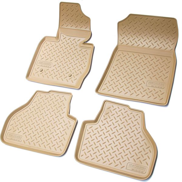 Tappetini In Gomma 3D Per Bmw X3 F25 | Bj 2010 - 2017 | Beige Con Bordo-image