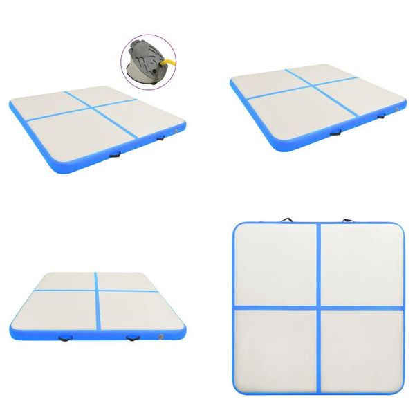 Vidaxl Tappetino Da Ginnastica Gonfiabile Con Pompa 200X200X10 Cm Pvc Blu - Tappetino Da Ginnastica - Tappetino Da Ginnastica - Tappetino Da Ginnastica Yoga - Tappetino Da Ginnastica Yoga-image